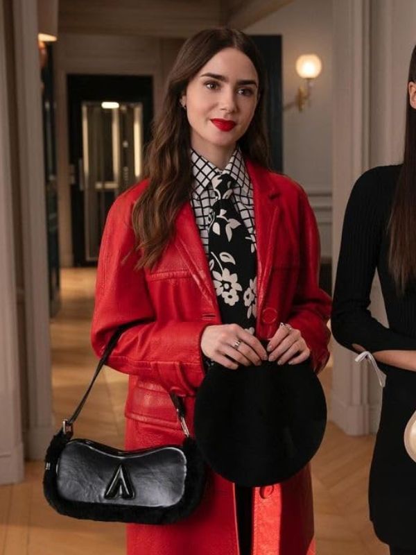 Emily Cooper Emily in Paris S04 Red Leather Coat