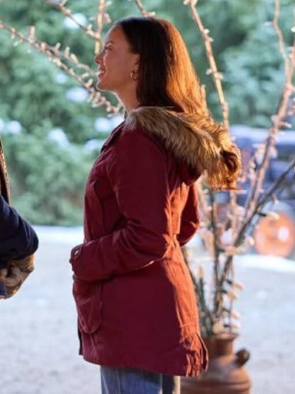 Emily Christmas Under the Lights Maroon Jacket