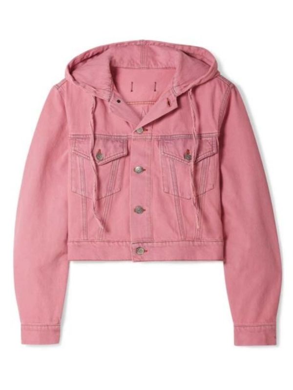 Emily Cooper Pink Denim Hooded Jacket