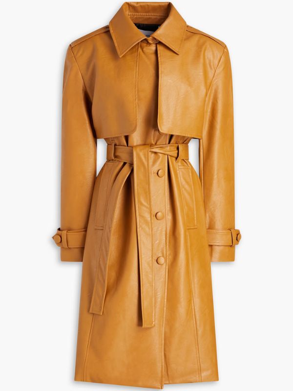 Eva Longoria Leather Trench Coat