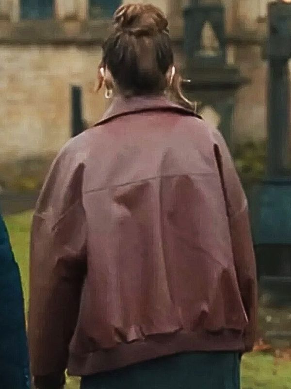 Gemma Burgundy Leather Bomber Jacket