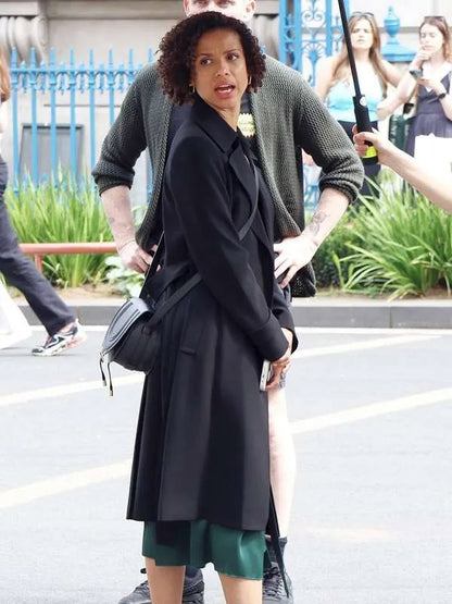 Gugu Mbatha-Raw Lift Black Wool Coat