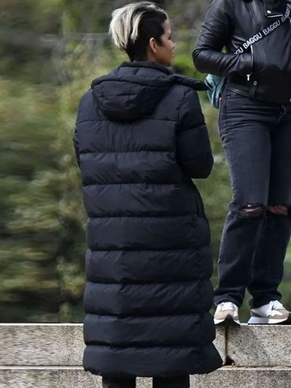 Halle Berry Black Puffer Coat