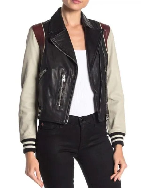High Potential S01 Javicia Leslie Colorblock Leather Jacket