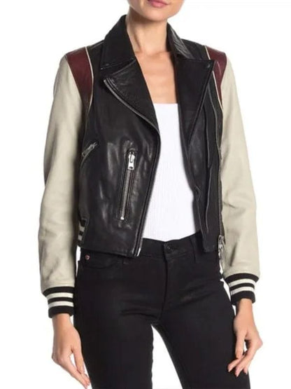 High Potential S01 Javicia Leslie Colorblock Leather Jacket