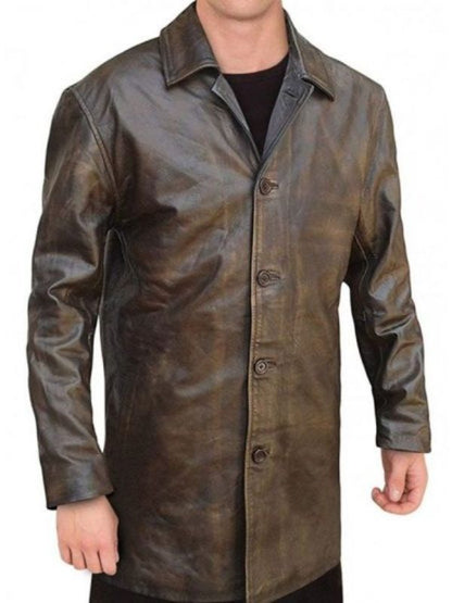 Jack Ackles Supernatural Distressed Leather Coat