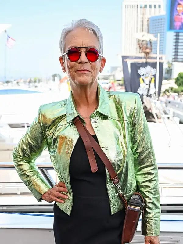 Jamie Lee Curtis Borderlands Green Leather Jacket