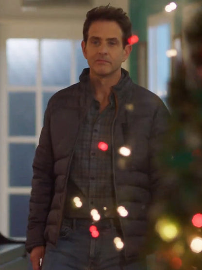 Jingle Bell Love 2024 Joey McIntyre Grey Puffer Jacket