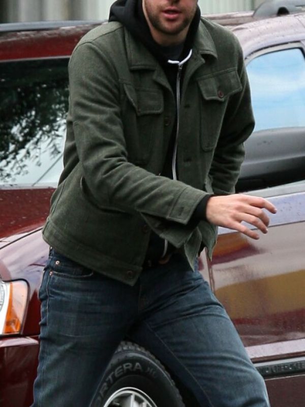 John Krasinski Green Wool Jacket