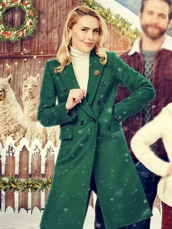 Kirsten Comerford Christmas on the Alpaca Farm Green Coat