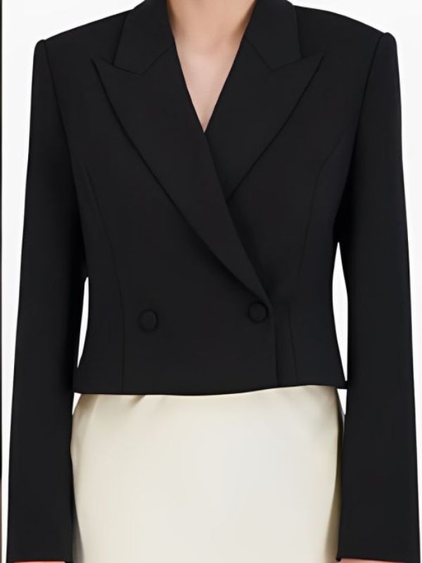 Kristen Bell Black Cropped Blazer