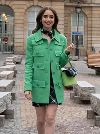 Emily In Paris Emily Cooper Green Coat