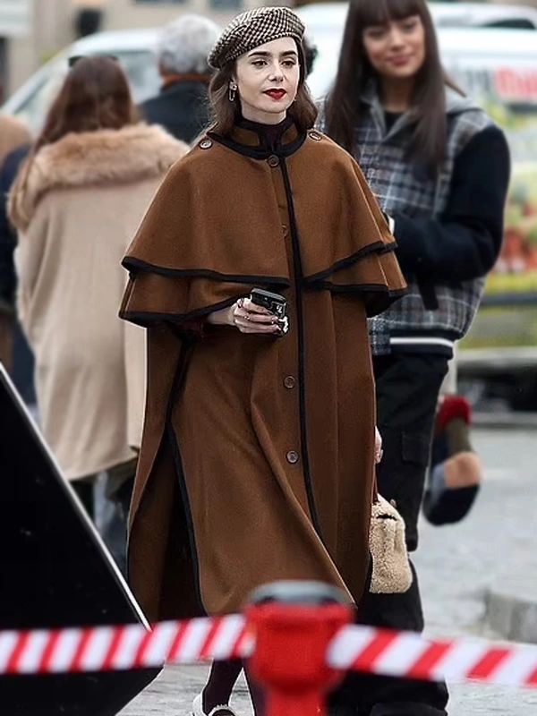 Lily Collins Emily in Paris S04 Cape Coat