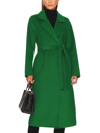 Liza Lapira Green Belted Long Coat