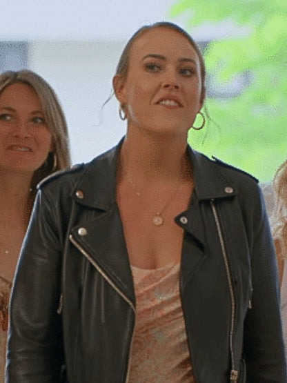 Love Is Blind S06 Chelsea Blackwell Black Leather Jacket