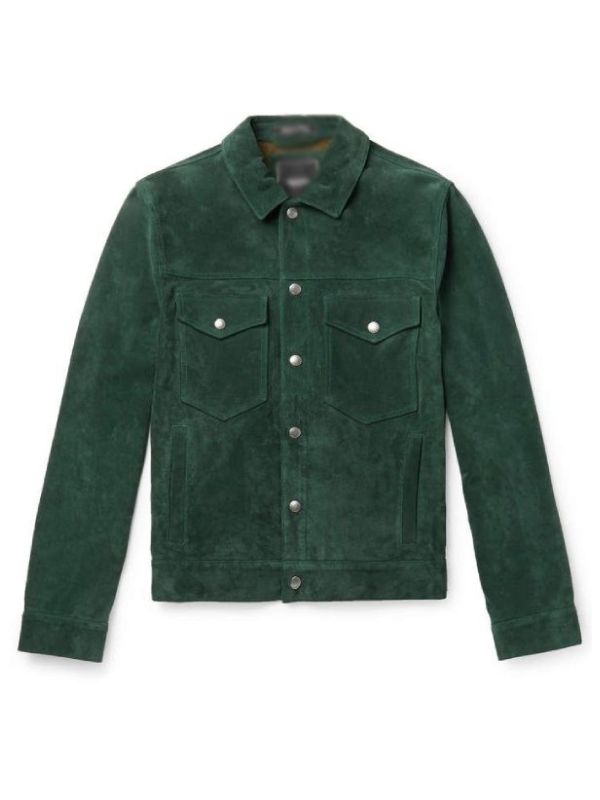 Marcus Dante Green Suede Leather Jacket