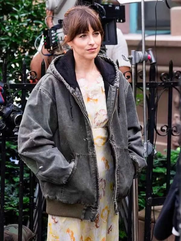 Materialists 2024 Dakota Johnson Hooded Jacket
