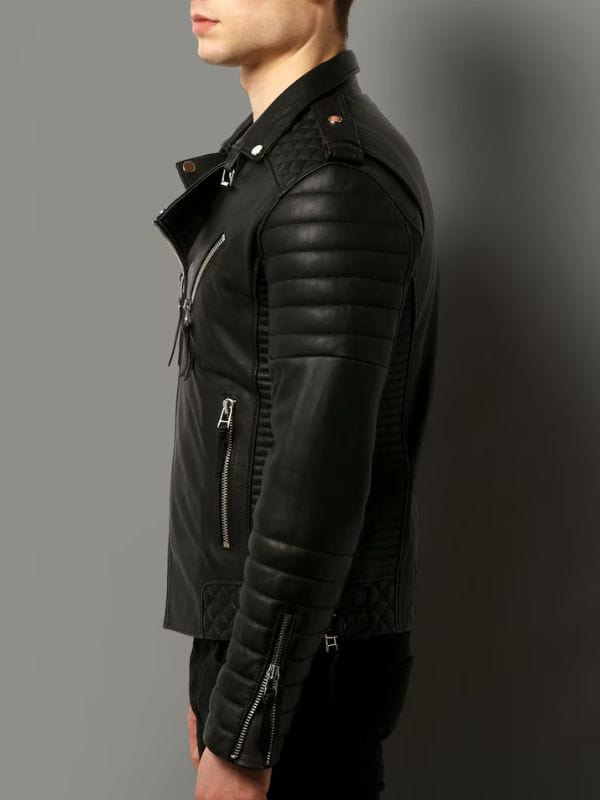 Men Luxury Motorcycle Rider Biker Black Jacket