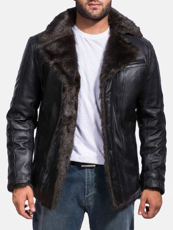 Men's Furcliff Leather Fur Jacket Black