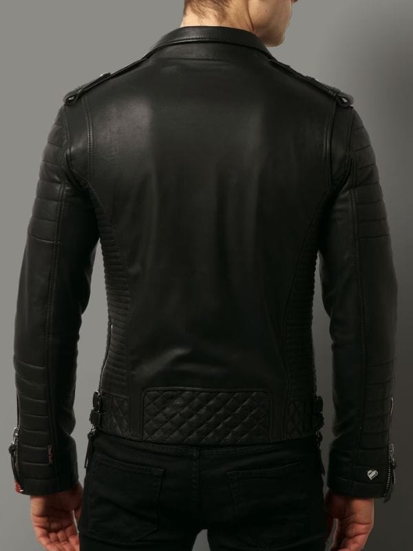 Men's Luxury Motorcycle Rider Biker Black Jacket