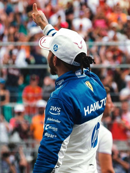Miami GP F1 Scuderia Ferrari 2025 Suit White Blue