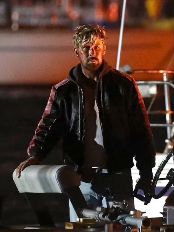 Miami Vice Stunt Team Ryan Gosling Black Leather Jacket