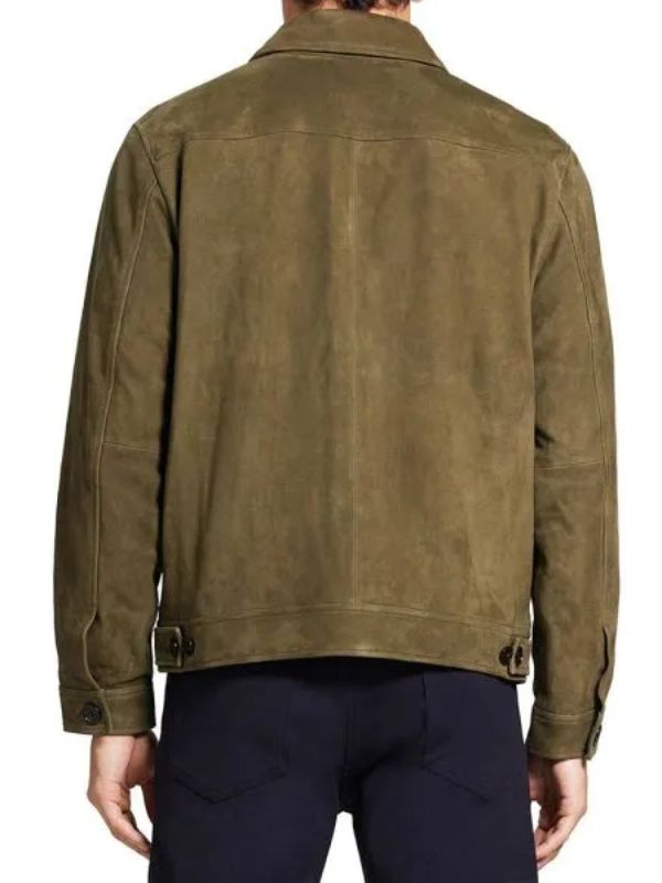 Michael Cyril Creighton Green Suede Leather Jacket