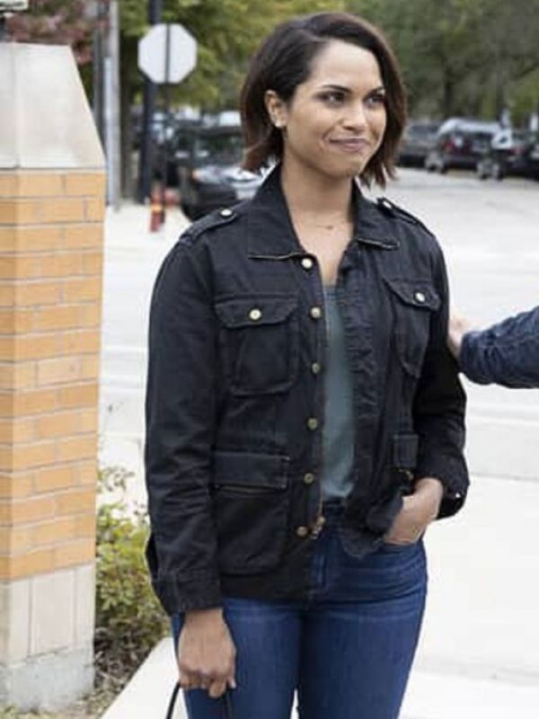 Monica Raymund Black Cotton Jacket