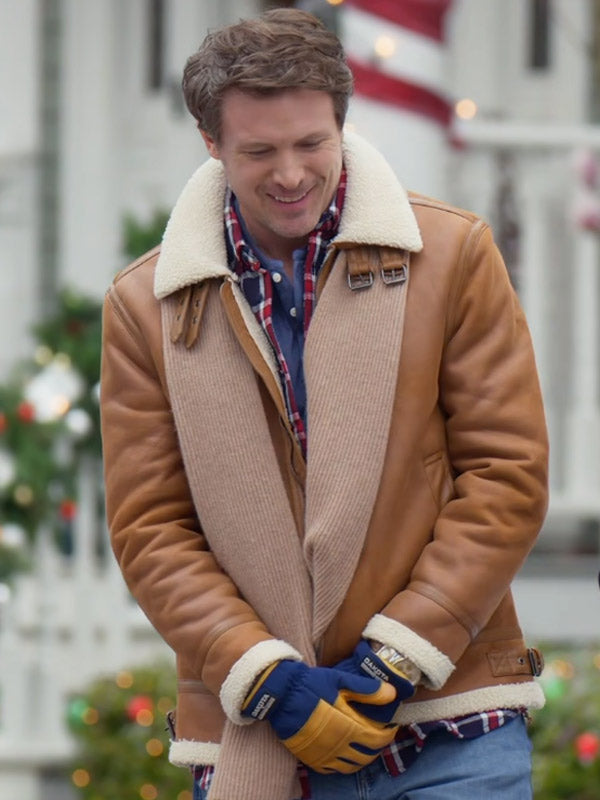 Believe in Christmas 2024 Shearling Brown Jacket