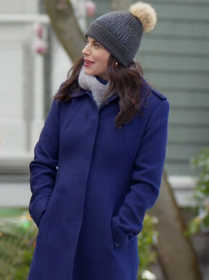 Believe in Christmas 2024 Blue Wool Coat