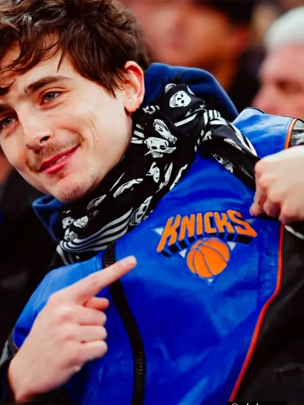 New York Knicks Vintage Leather Jacket Timothee Chalamet