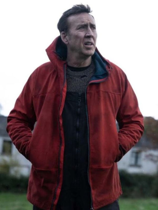 Nicolas Cage Red Hooded Jacket