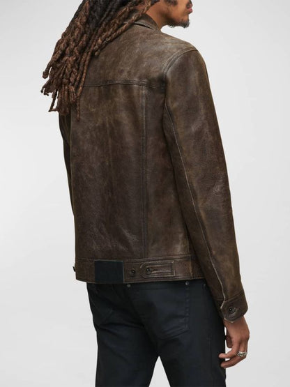 Paul Rudd Brown Distressed Leather Jacket