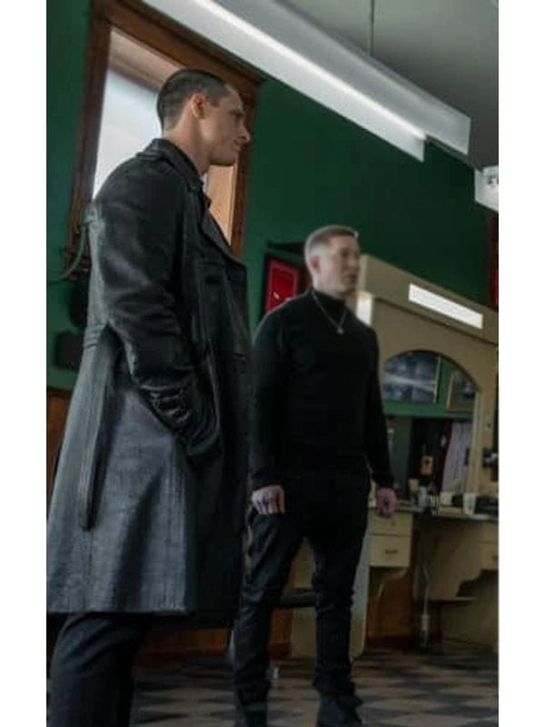 Power Book IV Force Vic Flynn Black Leather Long Coat