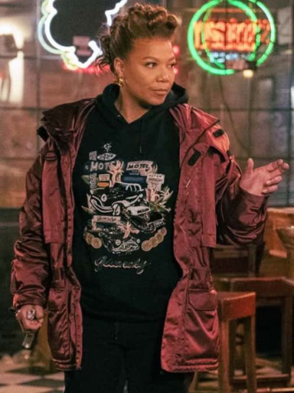 Queen Latifah The Equalizer Burgundy Jacket