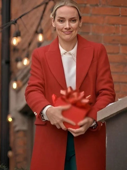 Rachel Skarsten The Christmas Charade Red Coat