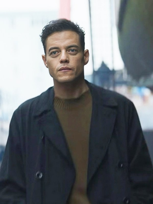 Rami Malek The Amateur 2025 Black Coat