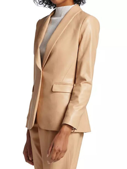 Reasonable Doubt Beige Leather Blazer