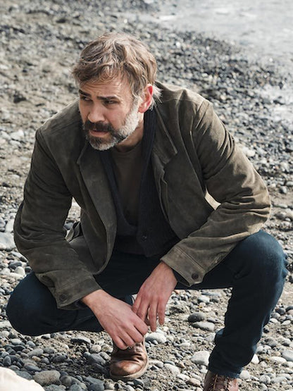 Rossif Sutherland Grey Suede Leather Jacket