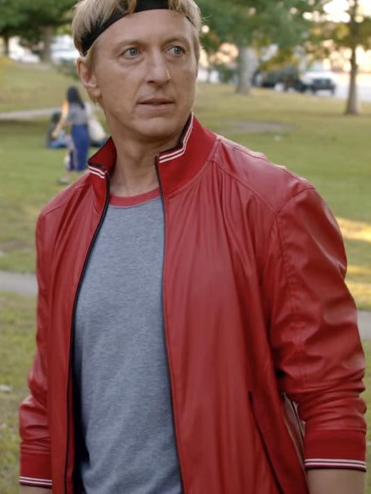 William Zabka Cobra Kai Red Bomber Jacket