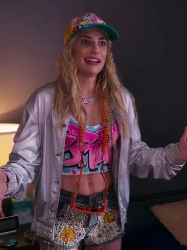 Emma Roberts Space Cadet 2024 Silver Jacket