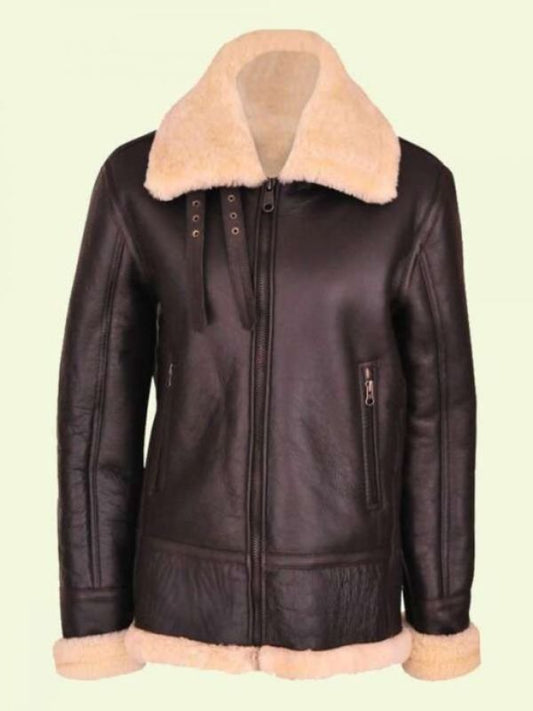 Women's B3 Brown Shearling Leather Jacket 