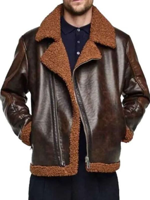 WWE Wrestler Dean Ambrose Dark Brown Shearling Jacket