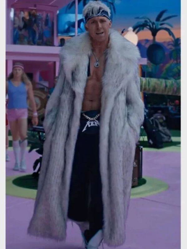 Ryan Gosling Barbie Ken Fur Coat