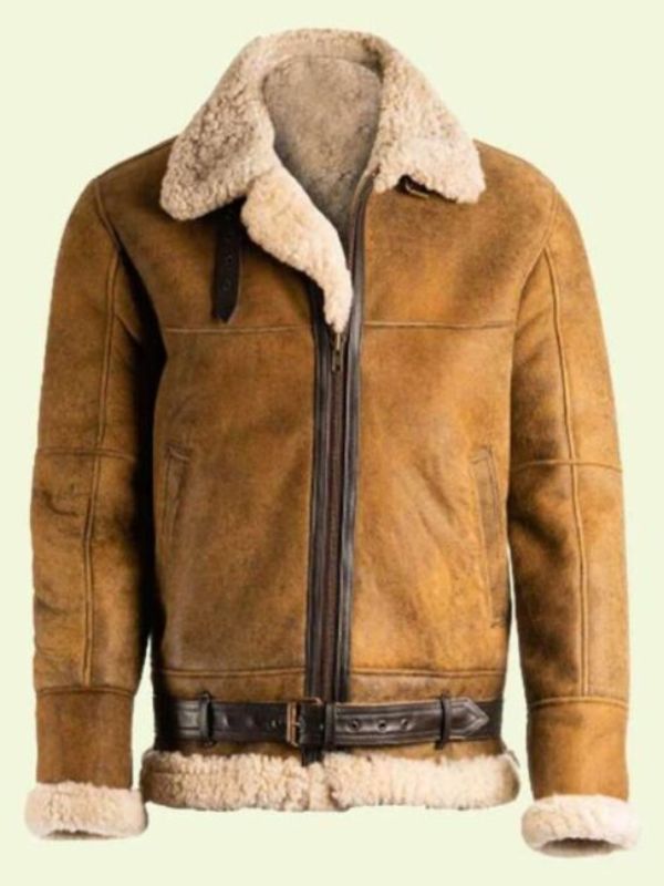 Men's Brown Shearling Aviator Jacket