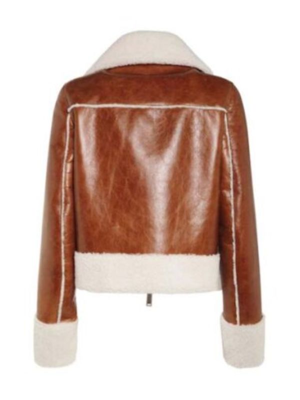 Women B3 Shearling Brown Leather Jacket