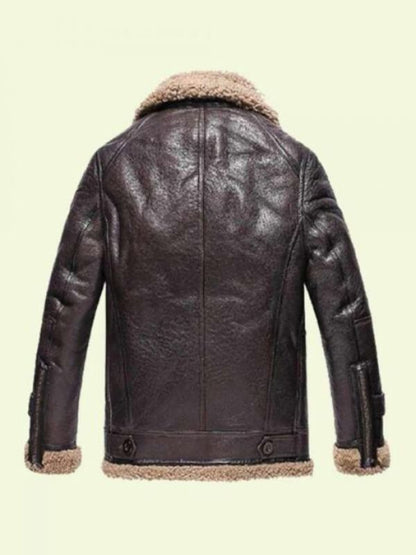 Shearling Brown Real Leather Jacket For Mens