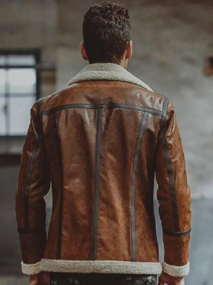 Airforce Flight Shearling Brown Leather Jacket