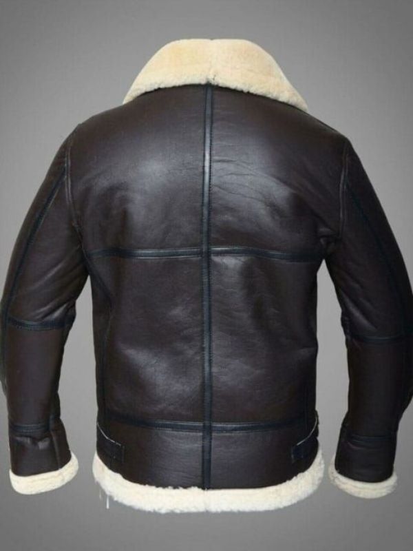 Men's RAF Sheepskin Leather Flying Jacket Dark Brown