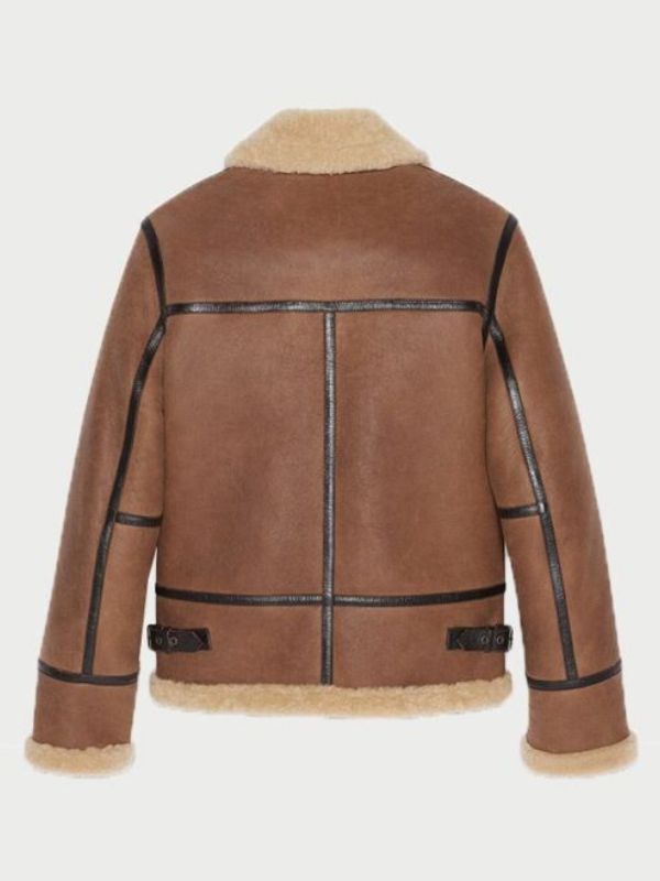 Anderson Light Brown Sheepskin Shearling Aviator Jacket